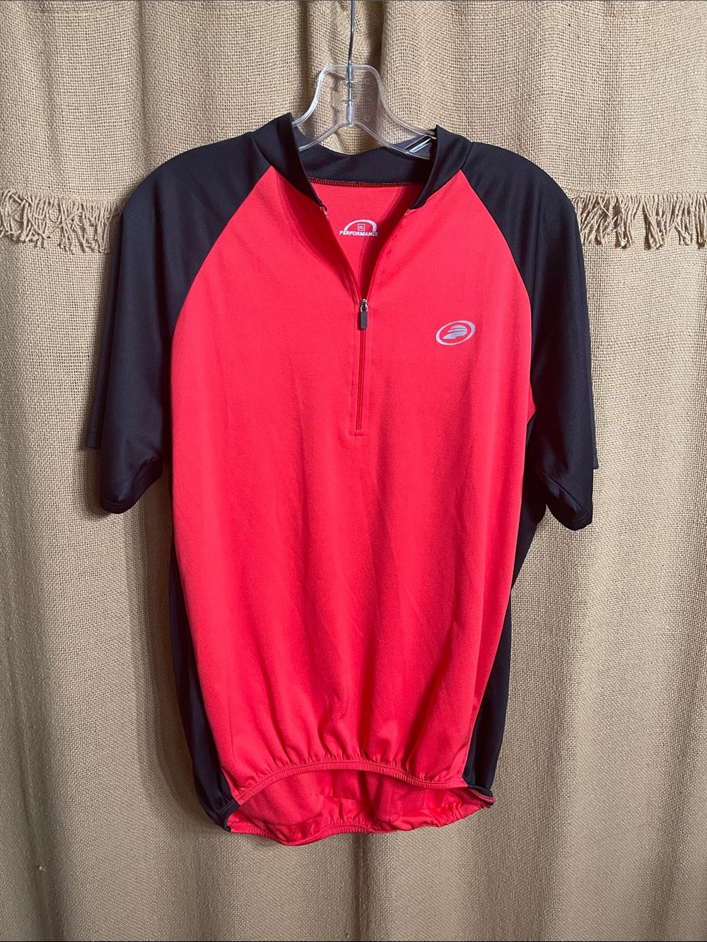 Men's Red and Black Short Sleeve Cycling Jersey by